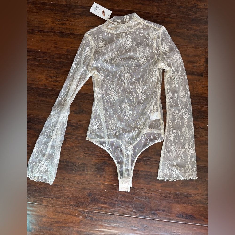 Chelsea & Violet - Elegant Lace Bodysuit in Cream